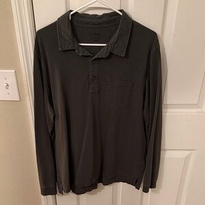 L.L. Bean Men's Dark Gray Casual Button Down Shirt